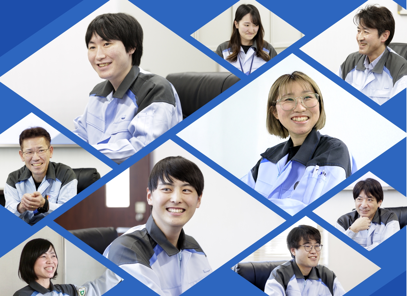 インタビューを受けている社員達の写真