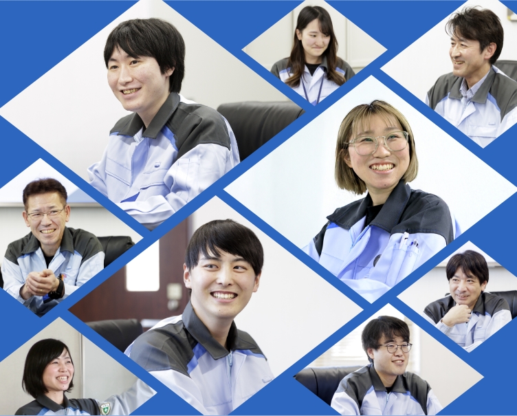 インタビューを受けている社員達の写真